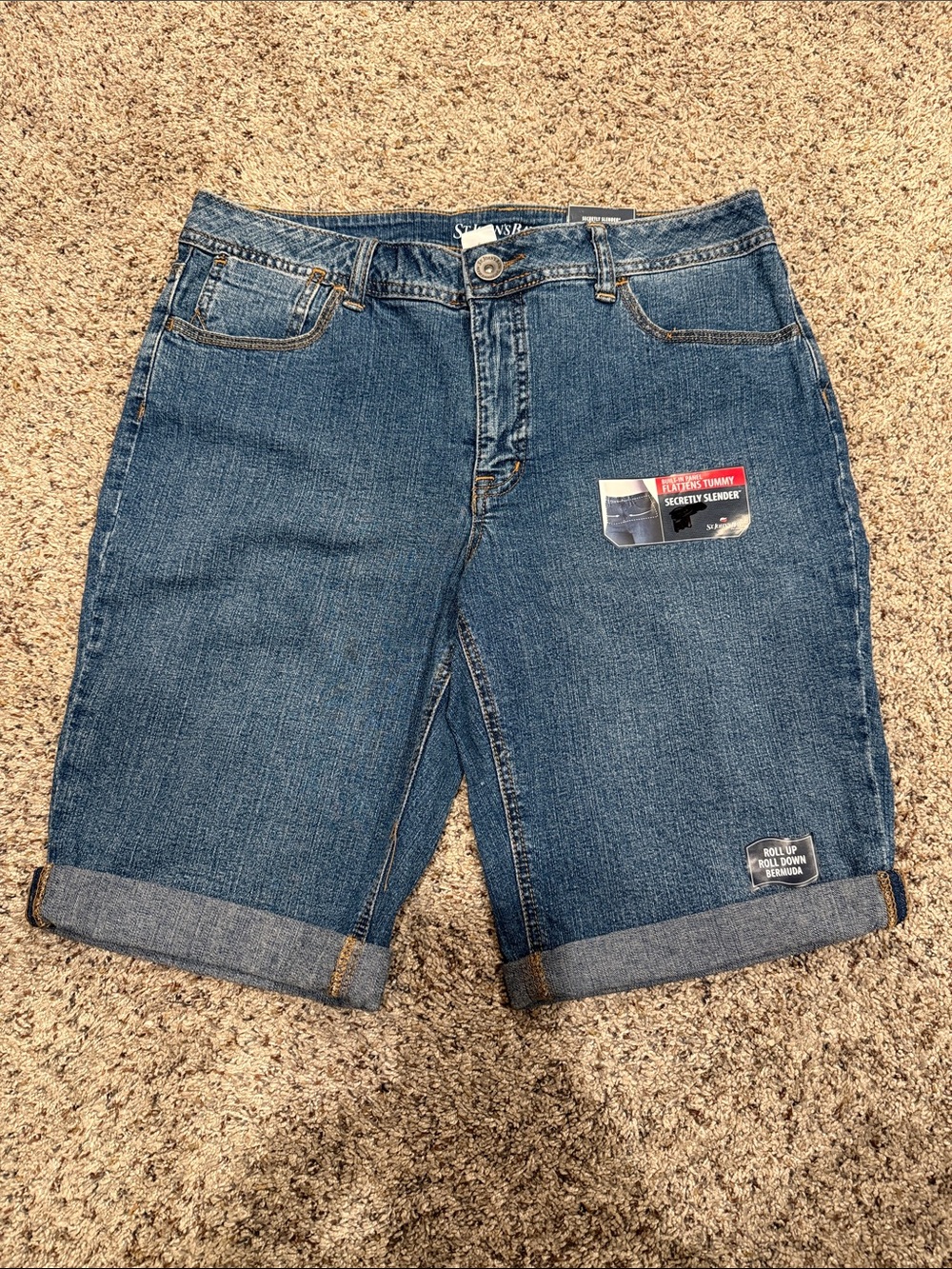 St. John's Bay Denim Bermuda Shorts in Blue